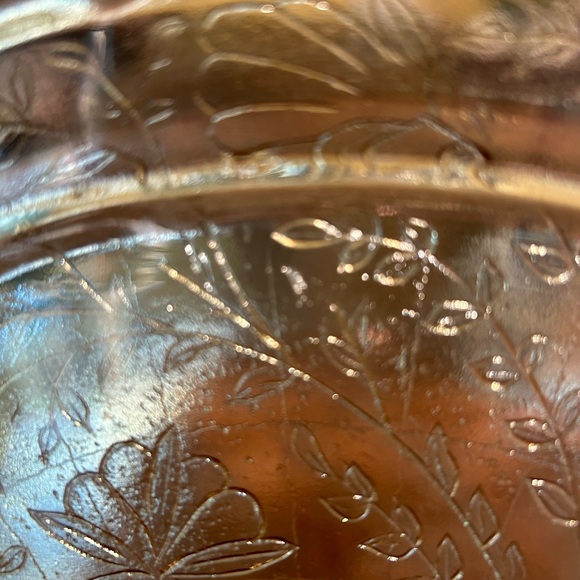 Vintage Louisa Gold Iridescent Platter / Cake Server Sz 13 5/8” - Picture 2 of 9